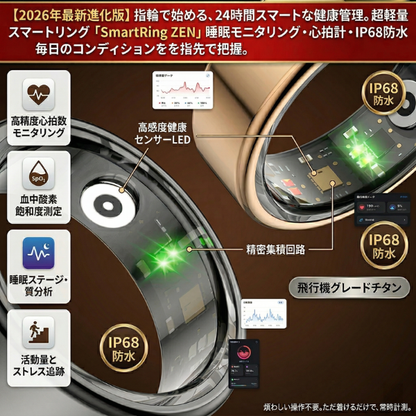 【2026年最新進化版】指輪で始める、24時間スマートな健康管理。超軽量 スマートリング「COLMI R02」 睡眠モニタリング 運動記録 心拍計 IP68防水 毎日のコンディション管理 男女兼用 ギフト