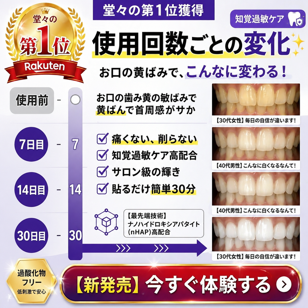 ホワイトニングシート使用シーン