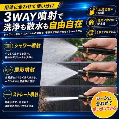 水圧ブラッシュジェット™ HD 水道ホースが高圧洗浄に変わる！洗車・玄関・ベランダの頑固汚れを時短でスッキリ